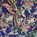 Chiffon Lurex Stripe White-Ice Peach Floral Bird Print