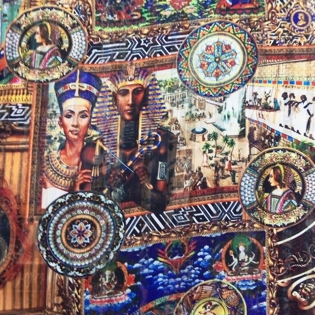 Chiffon Lurex Stripes Egyptian Printed Fabric