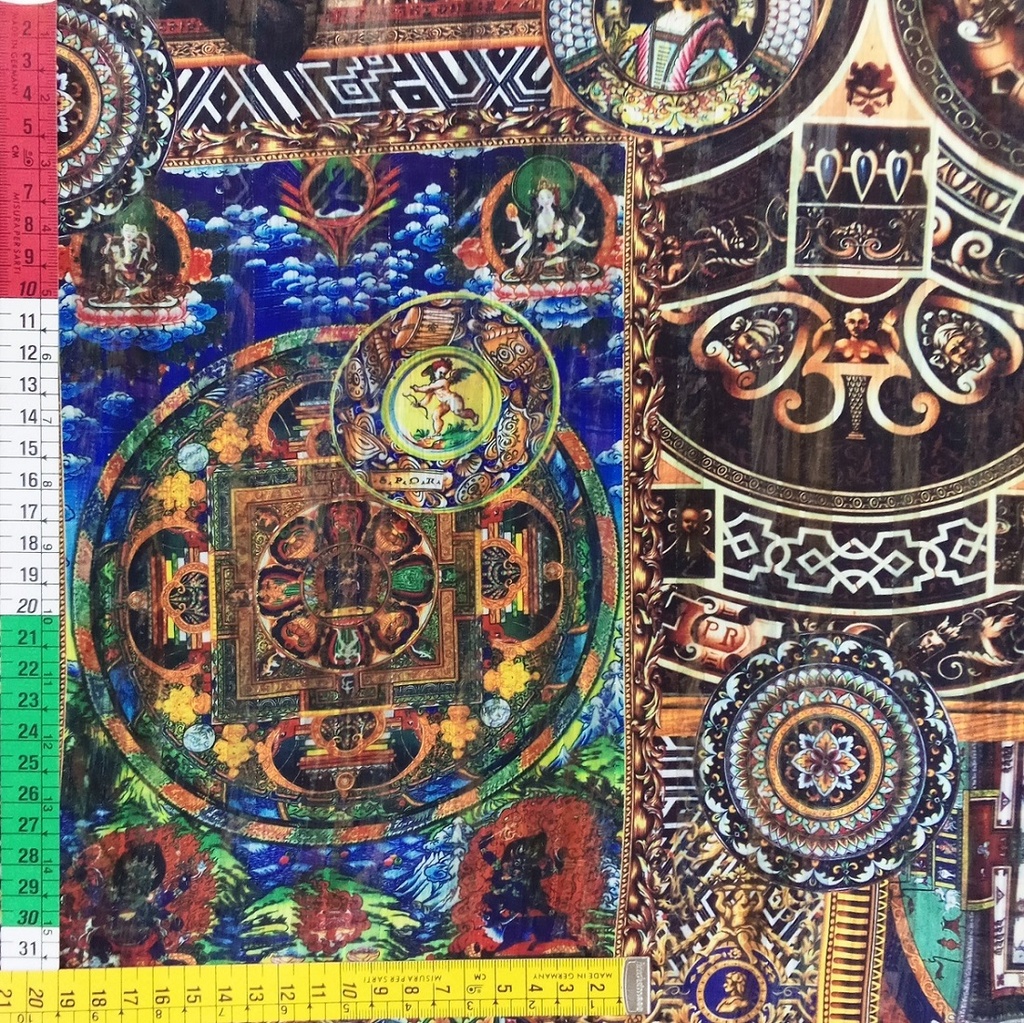 Chiffon Lurex Stripes Egyptian Printed Fabric