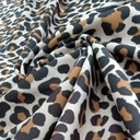 Black White Tan Leopard Print On Micro Waffle