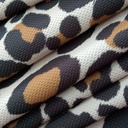 Black White Tan Leopard Print On Micro Waffle