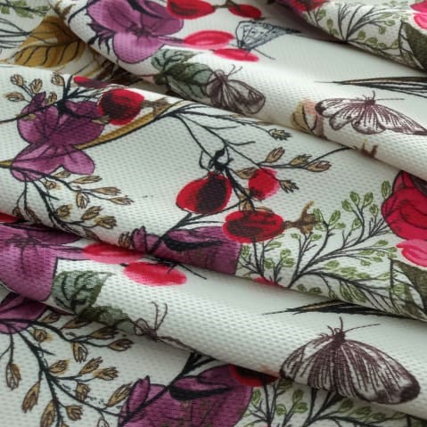 Perennial Garden Print On Micro Waffle