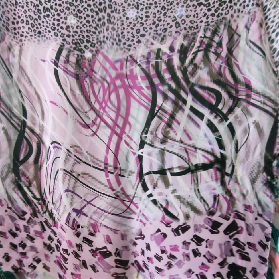 Print On Silky Satin Fabric#20