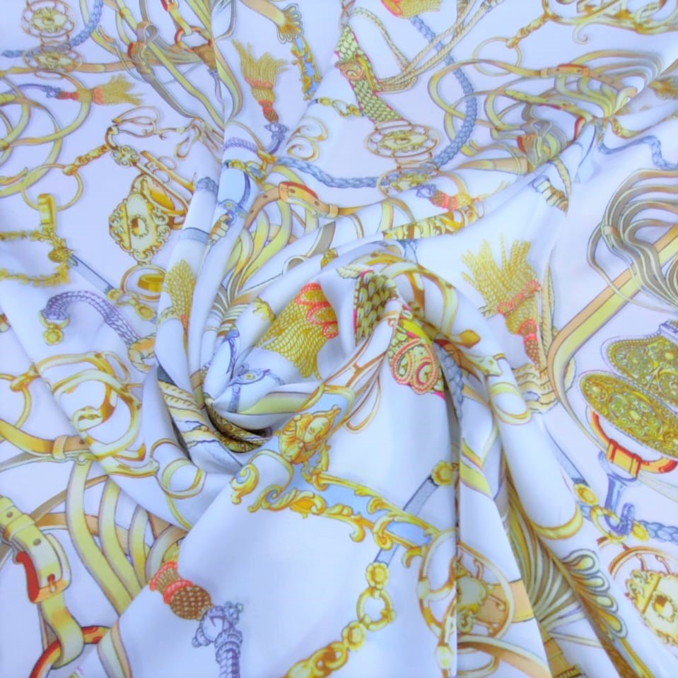 Print On Silky Satin Fabric#07