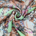 Beachy Beads Print On Satin Fabric