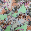 Beachy Beads Print On Satin Fabric