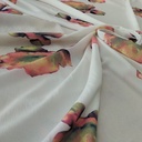 Fierce Flower Print On Snake Crepe Fabric