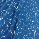 Blue And White Marble Print On Snake Crepe Fabric