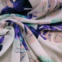 Tropical Vibes (Purple) Print On Snake Crepe Fabric