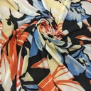 Bloomingdales (Red And Blue) Print On Snake Crepe Fabric