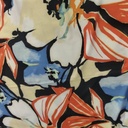 Bloomingdales (Red And Blue) Print On Snake Crepe Fabric