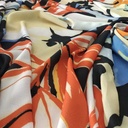 Bloomingdales (Red And Blue) Print On Snake Crepe Fabric