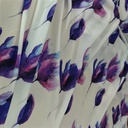 Flying Tulips (Purple) Print On Snake Crepe Fabric