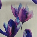 Flying Tulips (Purple) Print On Snake Crepe Fabric