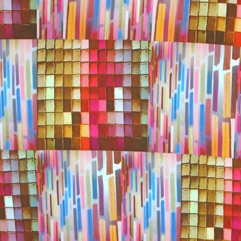 Bricks And More Print On Dutchess Satin