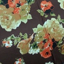 Floral Print On Dutchess Satin Fabric