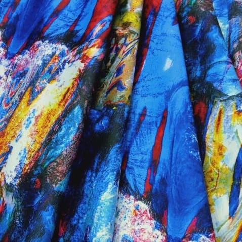 Abstract Art Print On Dutchess Satin