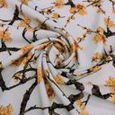 Cherry Blossom Print On Barbie/Banana Crepe