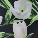 Midnight Tulip Print On Barbie/Banana Crepe