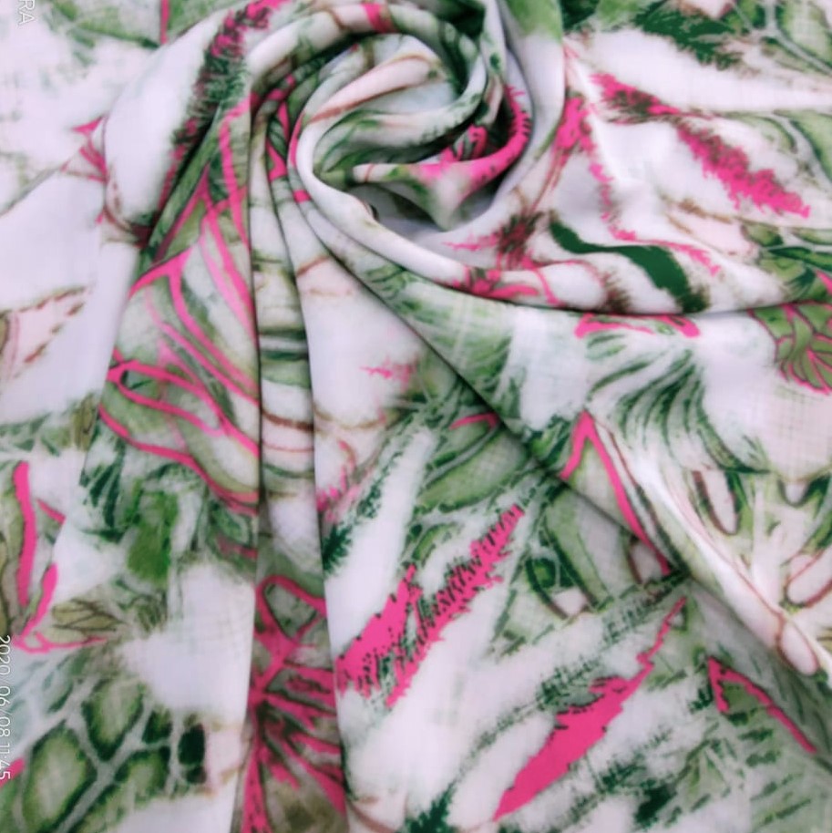 Aloha Summer Print On Royal Georgette Fabric
