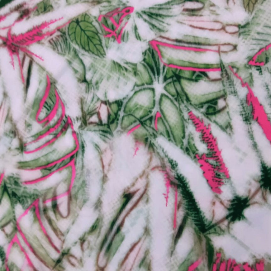 Aloha Summer Print On Royal Georgette Fabric