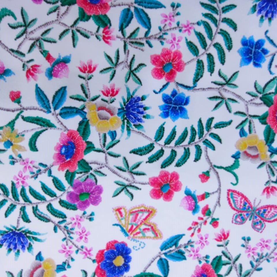 Hello Summer Print On Royal Georgette Fabric