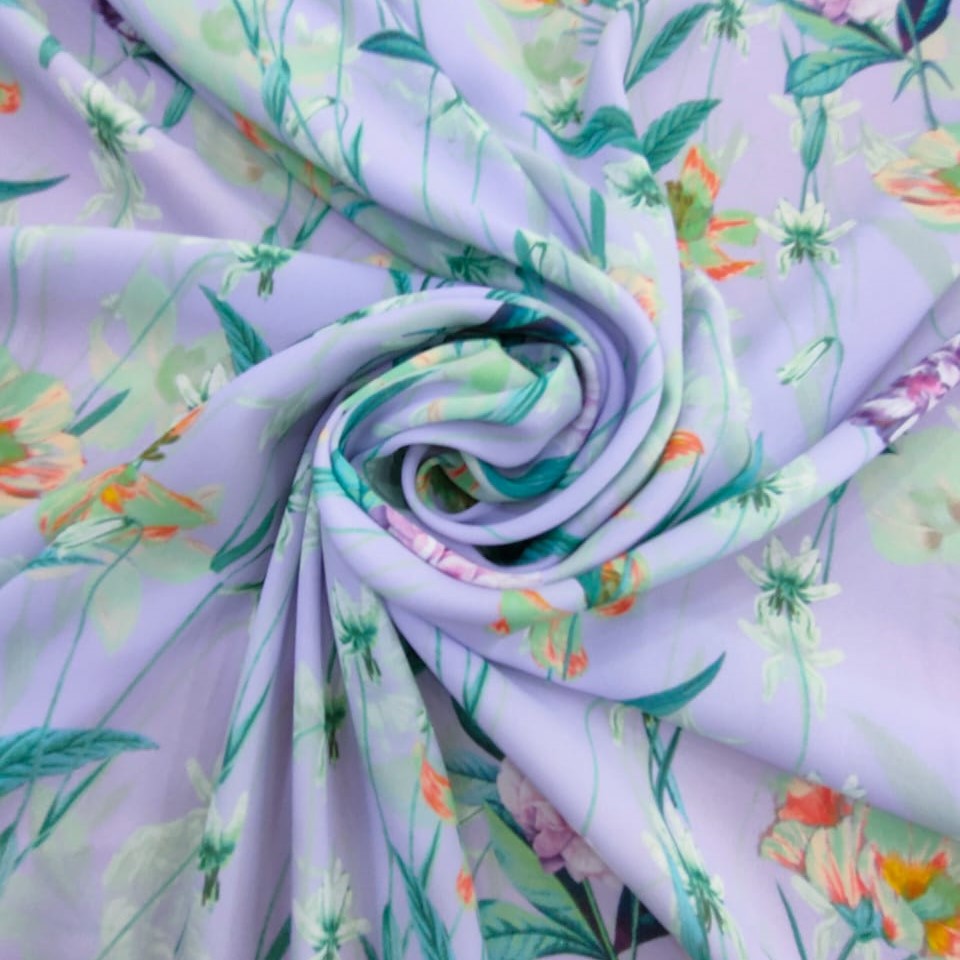 Tropical Galore Print On Royal Georgette Fabric