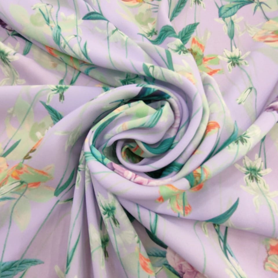 Tropical Galore Print On Royal Georgette Fabric