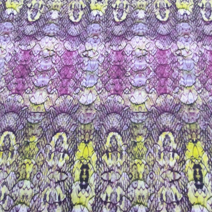 Purple Python Print On Royal Georgette Fabric