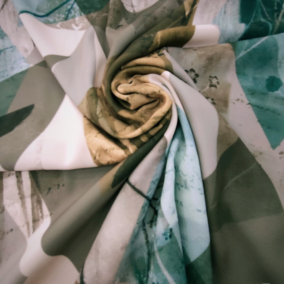 Lost In Paradise Print On Royal Georgette Fabric