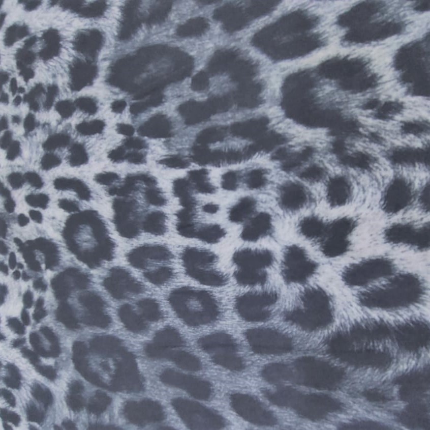 Black Grey Cheetah Print On Royal Georgette Fabric