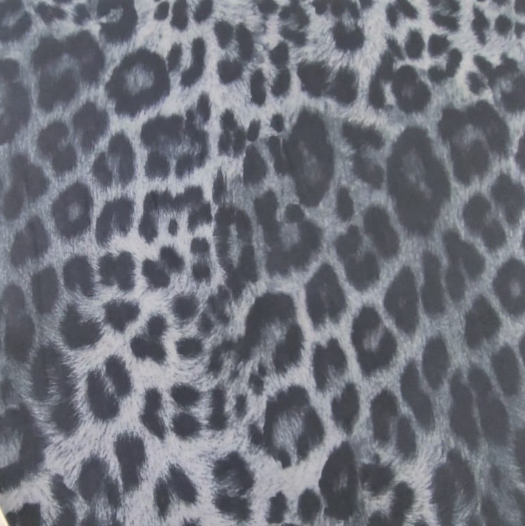 Black Grey Cheetah Print On Royal Georgette Fabric
