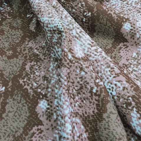 Brwon Garter Snake Print On Micro Waffle