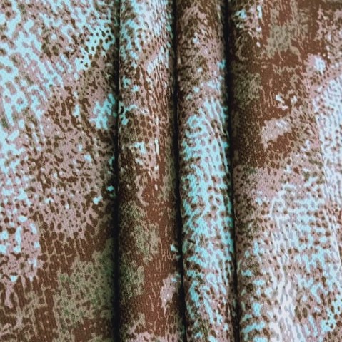 Brwon Garter Snake Print On Micro Waffle