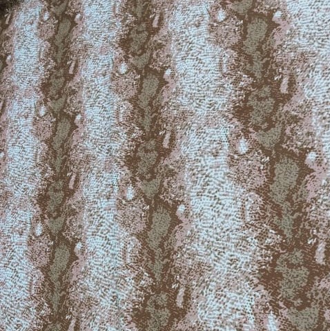 Brwon Garter Snake Print On Micro Waffle