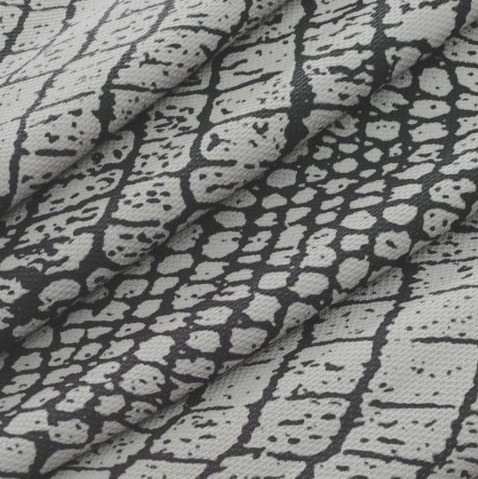 Gray Black Python Print On Micro Waffle
