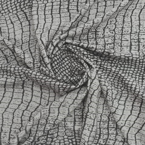 Gray Black Python Print On Micro Waffle