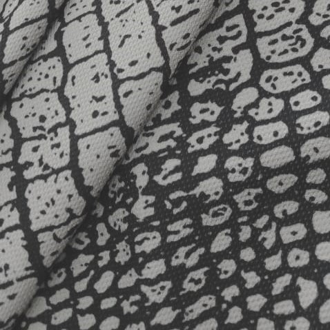 Gray Black Python Print On Micro Waffle