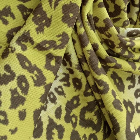 Grass Leopard Print On Micro Waffle