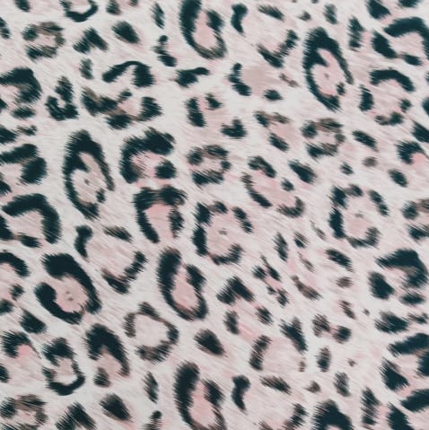 Black White Pink Leopard Print On Micro Waffle