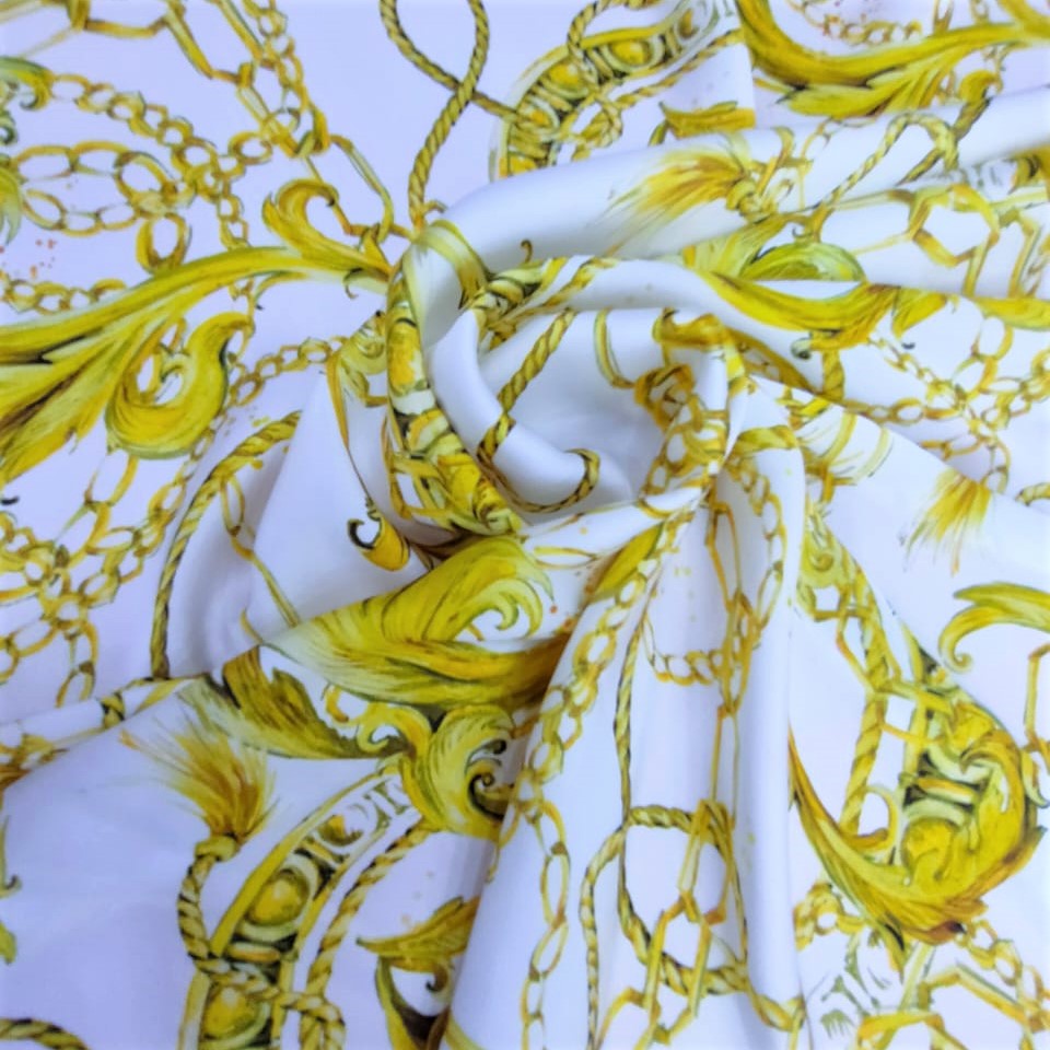 Print On Silky Satin Fabric#08