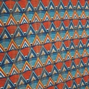 Chiffon Lurex Stripes Red Blue Zig-Zag Print