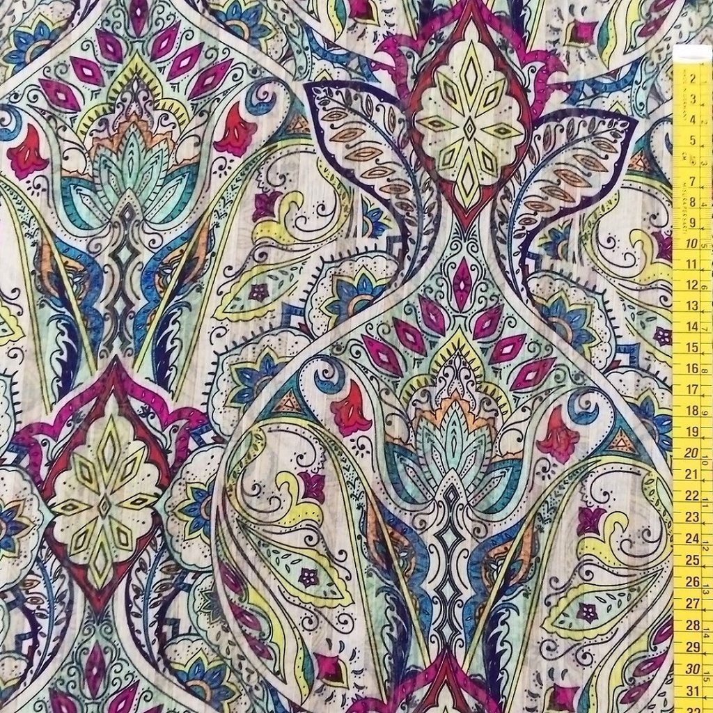 Chiffon Lurex Stripe leaves Printed Fabrics