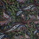 Chiffon Lurex Stripe Blue-Red Floral Prints