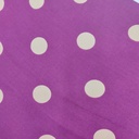 Polka Dots(Purple) Print On Twill Satin Fabric