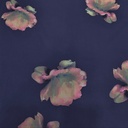 Fierce Flower (Blue) Print On Snake Crepe Fabric
