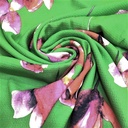 Flying Tulips (Pink) Print On Snake Crepe Fabric