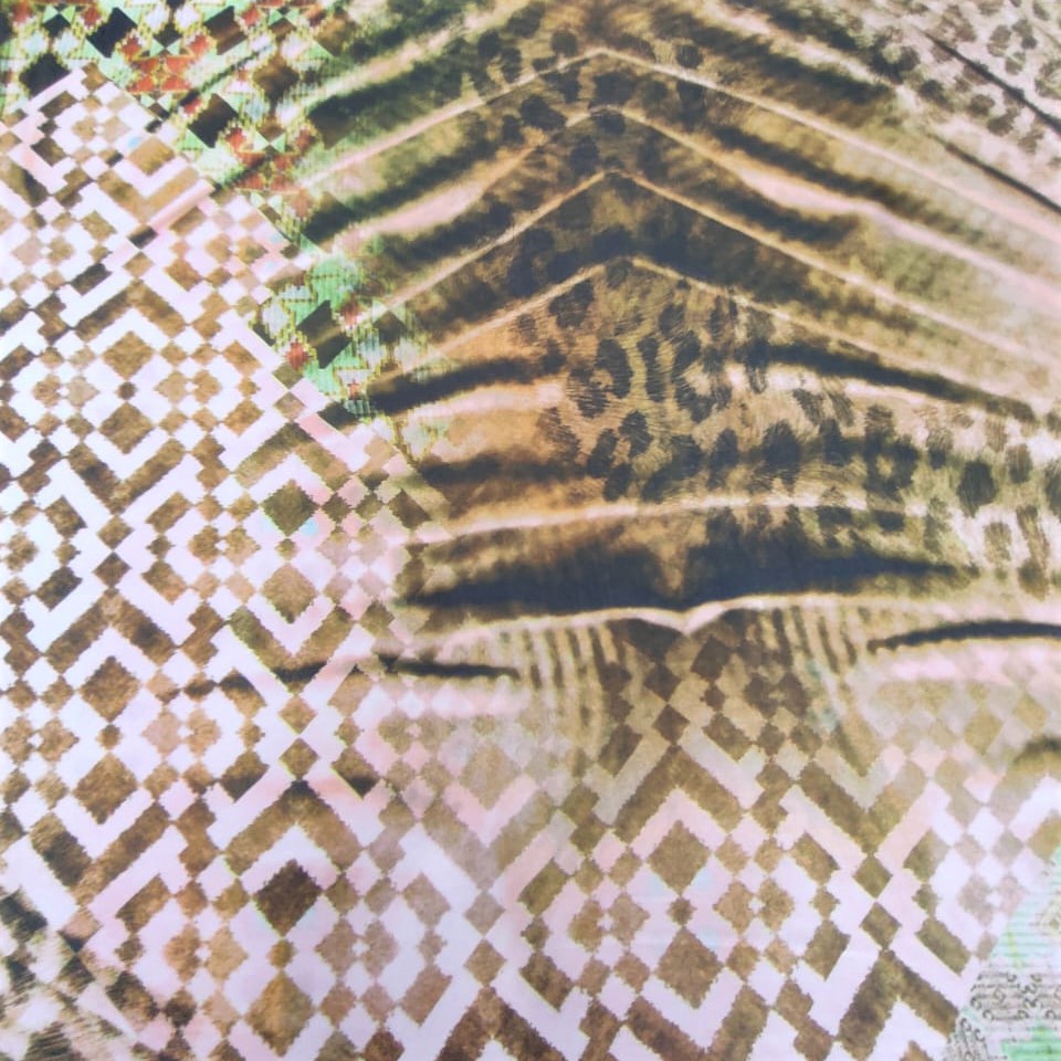 Print On Silky Satin Fabric#31
