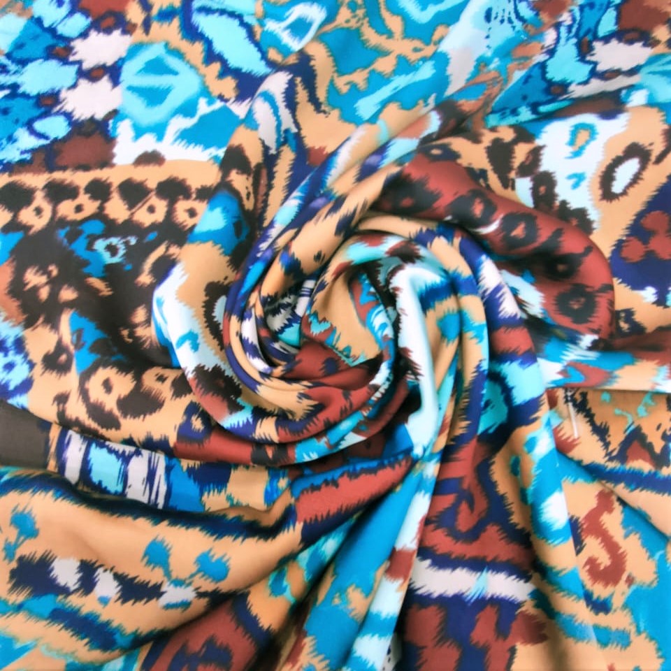 Print On Silky Satin Fabric#33