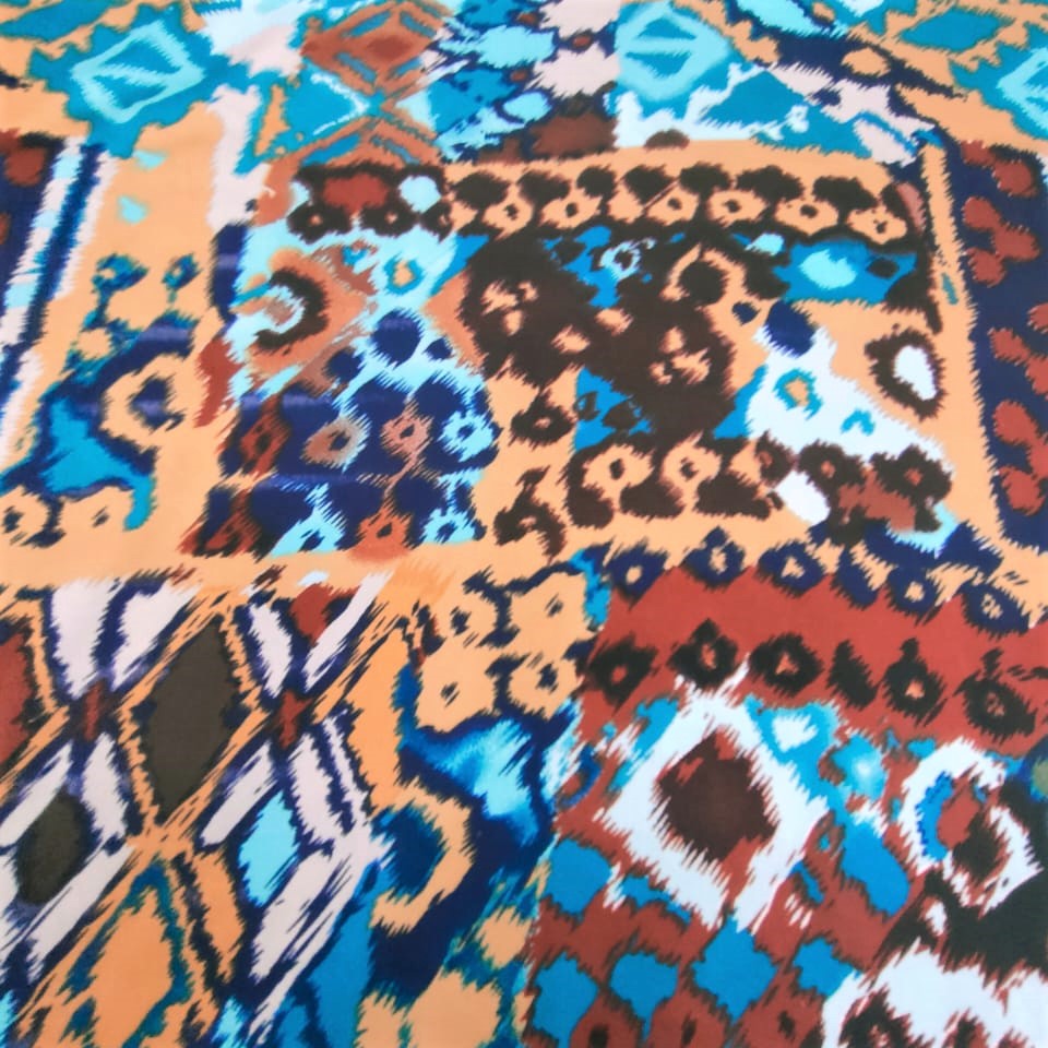 Print On Silky Satin Fabric#33